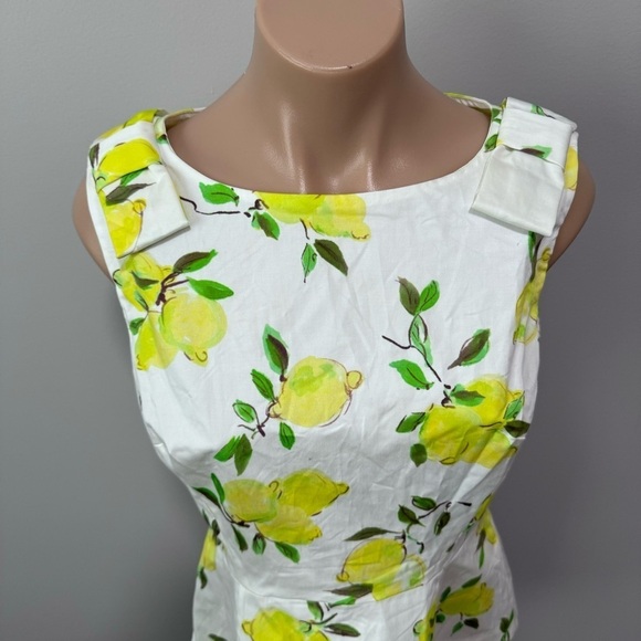 Kate Spade Thalia Peplum Bow Top Lemons 4 Spring Shirt - Picture 4 of 9